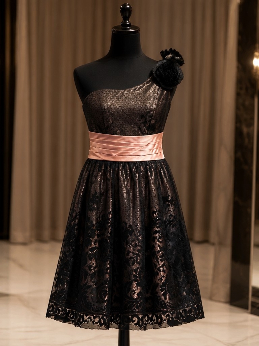 Homecoming Dress Shoulder Lace Satin Sash Coquette Whimsigoth Fairy Party 4030